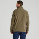Back view of men’s ivy green half-zip fleece pullover, featuring a high collar and soft brushed finish.