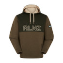 Front view of Ridgeline Men's South Island Hoodie in a two-tone- Olive