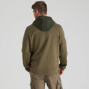 Rear view of Ridgeline Men's South Island Hoodie in a two-tone- Olive
