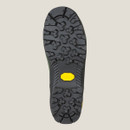 Tread of a boot sole with a yellow 'Vibram' logo.