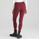 A rear view of a burgundy pair of Ridgeline women's infinity leggings.