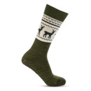A green stag design sock