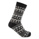 A grey fairisle slipper sock.