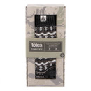 A boxed pair of grey fairisle slipper socks.