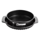 A black Springform Pie & Quiche Dish Set on a white background.
