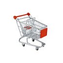Mini shopping trolley on a white background