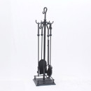 Mansion Shepherd Hook Gallery Fireplace Companion Set, 32inch - Black