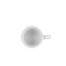 A white espresso mug from above