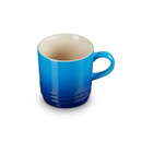 A blue cappuccino mug with a cream inner
