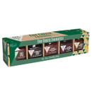 Box of five chutney jars labelled as "Five Cheese Favourites," featuring sweet apple, caramelised onion, cheese board, cheese maker's pickle, and English chutney. Green and gold packaging.