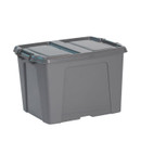 Strata 40L Smart Storage Box with Extra Strong Lid, Charcoal Grey - Pack of 5