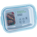 A view of the lid of the glass storage container.