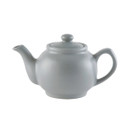 A matte grey teapot