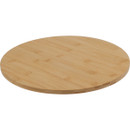 A bamboo lazy Susan serving board.