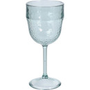 A plastic wine glass