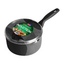 A 16cm black saucepan.