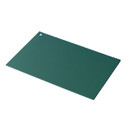 A green, corrugated silicone jumbo rectangular hot mat trivet isolated on white background.