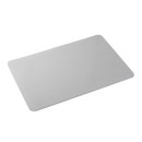 A grey rectangular silicone baking sheet on a white background.