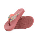 Two pairs of colourful flip-flops with a braided strap and textured sole, set against a clean white background.