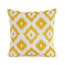 A yellow diamond-patterned outdoor scatter cushion on a white background