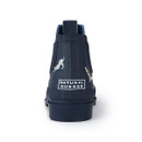 A navy ankle wellington boot with dog print A navy ankle wellington boot with dog print