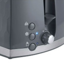 A close up view of the toaster's setting buttons.