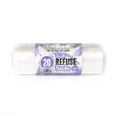 A roll of 20 clear 100L Eco360 refuse sacks on a white background.