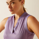 A close up of a sleeveless baselayer with open V neck