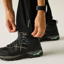 Close-up of the trouser hem showing the Dare 2B logo above a hiking boot.