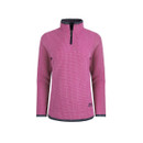 A pink quarter zip fleece on a white background