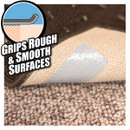 Adhesive tape sticking to both a smooth and a textured surface with text "GRIPS ROUGH & SMOOTH SURFACES".