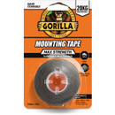 A package of Gorilla Mounting Tape with 'Max Strength' label, indicating 20kg capacity, 25mm x 1.5m size.