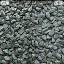 Split image showing slate stones, labeled "WET" on left side and "DRY" on the right.