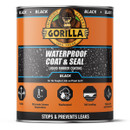 Black Gorilla waterproof coat and seal liquid rubber container with a gorilla logo and features icons.