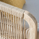 A close up view of the corner sofa's rope detailing on the arms.