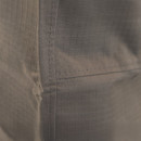 Close-up of textured fabric showing a grey grid pattern and neat stitching along the seam. The material has a subtle sheen.