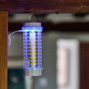 A view of a uv insect killer hanging up