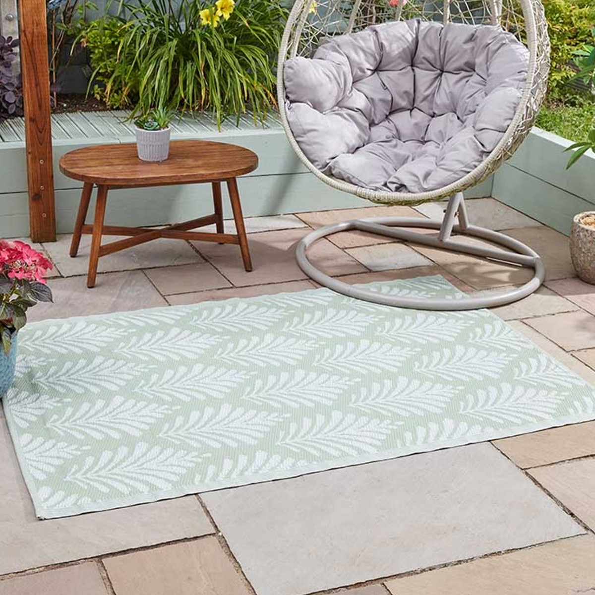 Smart Home Rugs Smart Garden Alfresco Palmyra Outdoor Rug, Sage - 150 x 210cm | Charlies