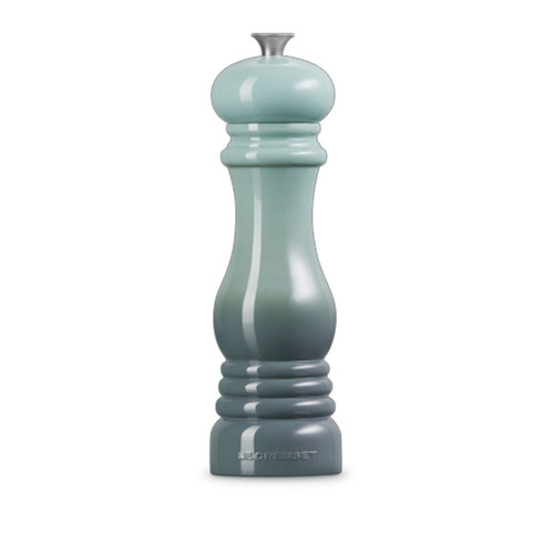 A light blue salt mill