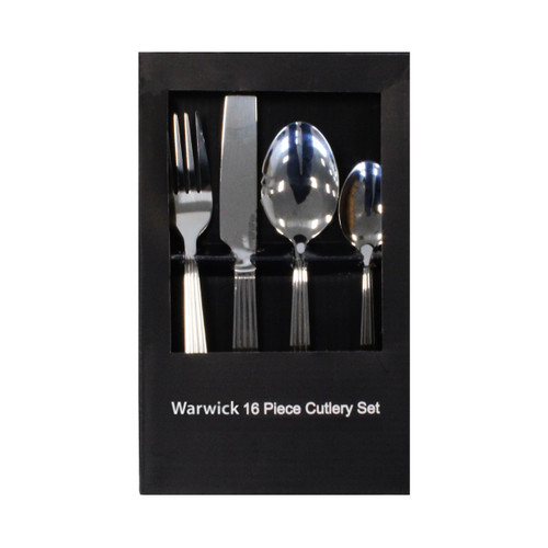 A cutlery set inside its box.