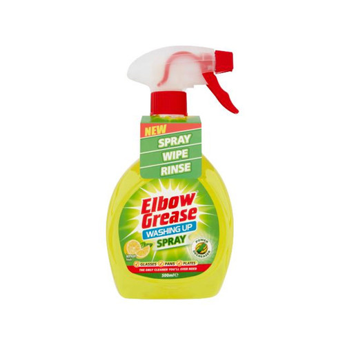 A spray bottle of Elbow Grease washing up spray