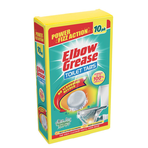 A box of Elbow Grease toilet tabs