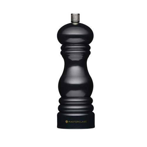 A black salt or pepper mill