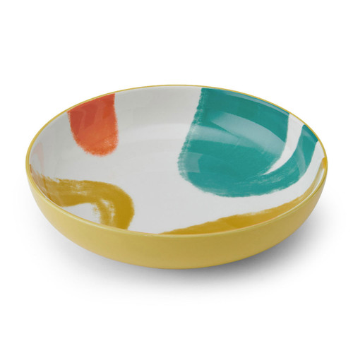 A yellow abstract design bowl.