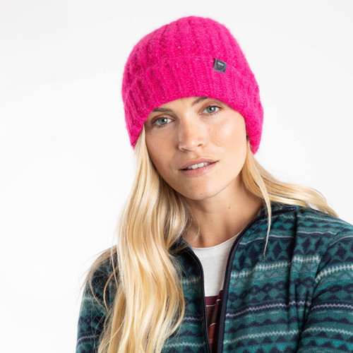 Fuchsia Bright Pink Wooly Hat The Bexley Hot Pink Cable Knit Fur