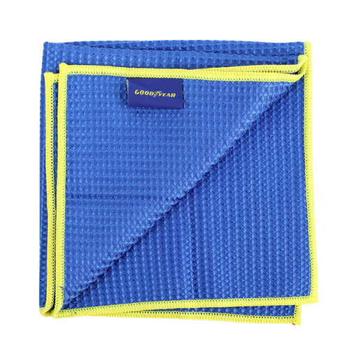 A view of microfibre waffle cloth on a white background