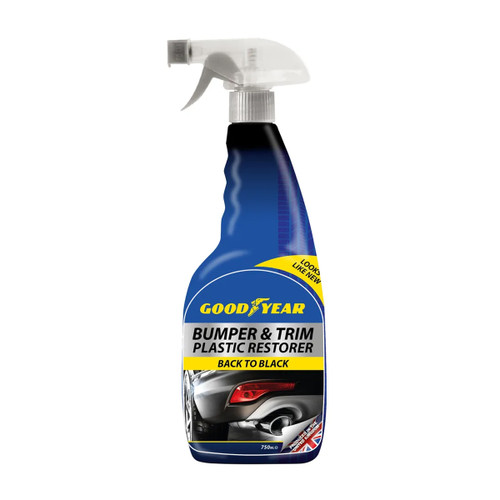 A view of a spray bottle of bumper and trim cleaner on a white background