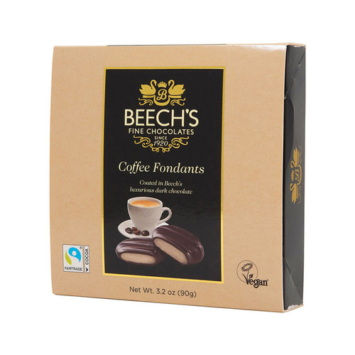 A view of coffee flavour Beech's chocolate fonadants on a white background