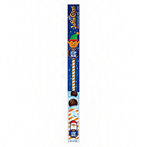 Festive chocolate novelty tube with colourful Christmas graphics and assorted chocolate treats pictured on the packaging.