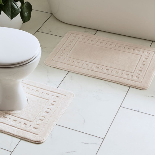 Catherine Lansfield Armoni Bath Mat Set, 2 Piece - Cream